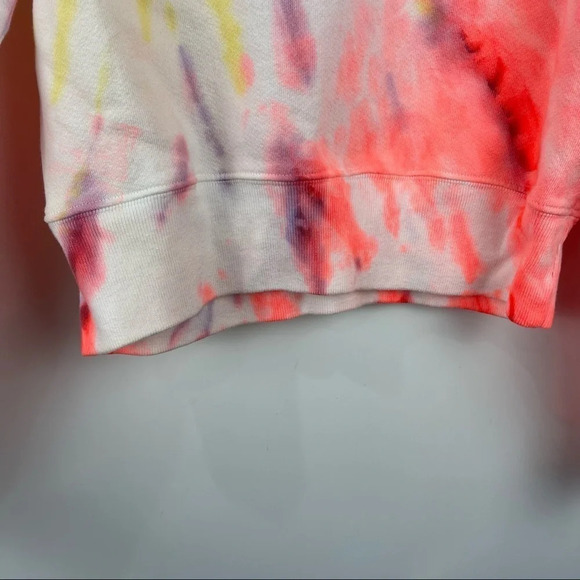 NEW RE/DONE x Hanes 70s Half Zip Neon Space Dye Tie Dye Pull Over Sweater Small - Picture 8 of 9